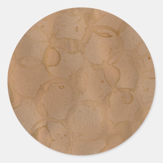 コーヒーの汚れ背景 ラウンドシール (正面)