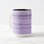 コーヒーの測定ライン今すぐ朝に話する ツートーンマグカップ (正面左)