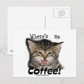 コーヒーの猫は? ポストカード (正面/裏面)