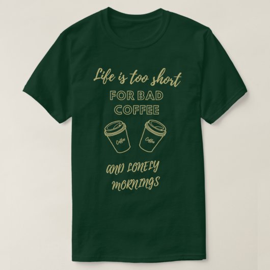 コーヒーの生長が短い Tシャツ (デザイン正面)