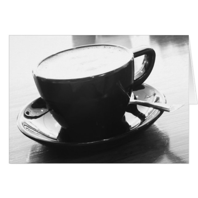 コーヒーの白黒写真 (正面横)