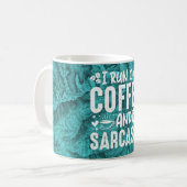 コーヒーの皮肉の地形図の青 コーヒーマグカップ (正面左)