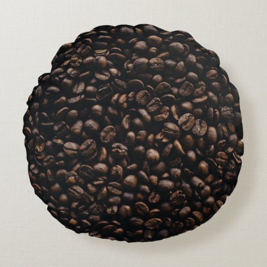 コーヒーの種を茶色にする ラウンドクッション (正面)