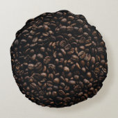 コーヒーの種を茶色にする ラウンドクッション (裏面)