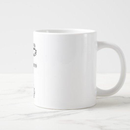 コーヒーの穏やかな母性シルエットアート ジャンボコーヒーマグカップ (右)