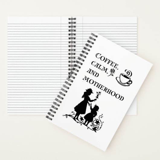 コーヒーの穏やかな母性シルエットアート ノートブック (内側)
