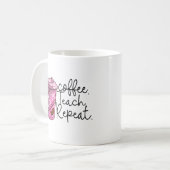 コーヒーの繰り返教えし |おもしろい先生引用文 コーヒーマグカップ (正面左)