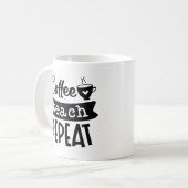 コーヒーの繰り返教えし コーヒーマグカップ (正面左)