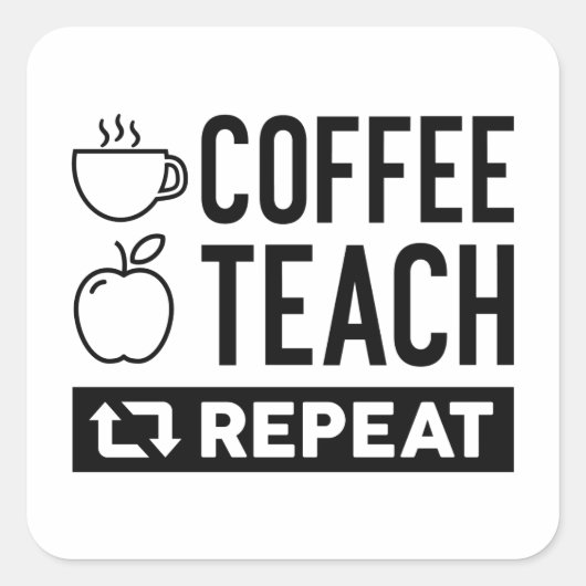 コーヒーの繰り返教えし スクエアシール (正面)