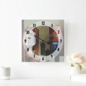 コーヒーの缶およびコーヒー豆挽器 スクエア壁時計 (ホーム)