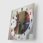 コーヒーの缶およびコーヒー豆挽器 スクエア壁時計 (傾斜)