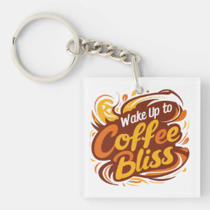 コーヒーの至福まで目覚める キーホルダー