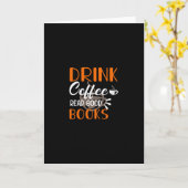 コーヒーの良読い本を飲む カード (黄色い花)