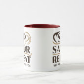 コーヒーの芸術を繰り返す マグカップ (中央)