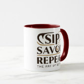 コーヒーの芸術を繰り返す マグカップ (正面右)