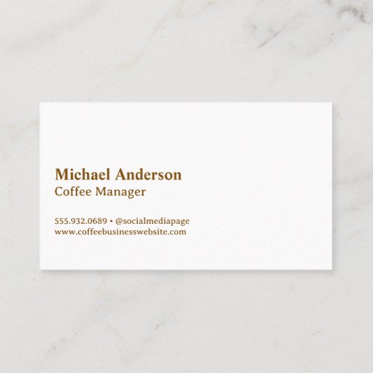 コーヒーの茶色のセラミックマグカップ ロイヤリティカード (裏面)