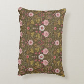 コーヒーの茶色の野生の庭 アクセントクッション (裏面(縦))