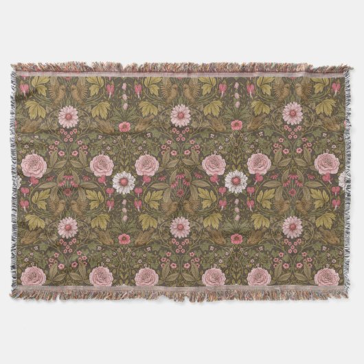 コーヒーの茶色の野生の庭 スローブランケット (正面)