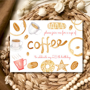 コーヒーの誕生日カップ 招待状