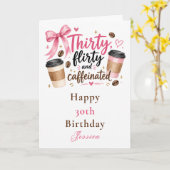 コーヒーの誕生日招待状 カード (黄色い花)