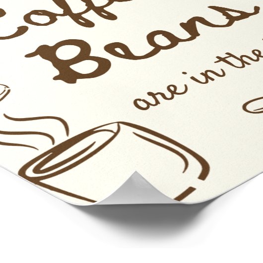 コーヒーの豆当てゲーム ブライダルシャワー ポスター (角)