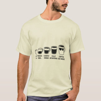 コーヒーの進化 – 朝おもしろい気分のグラフ Tシャツ