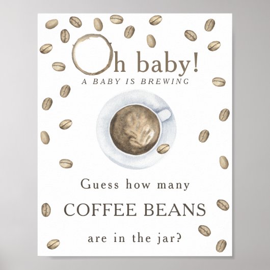 コーヒーの醸造 – コーヒー豆の数 ポスター (正面)