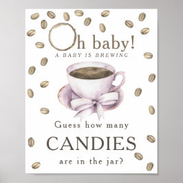 コーヒーの醸造 – 瓶の中にキャンディーの数 ポスター