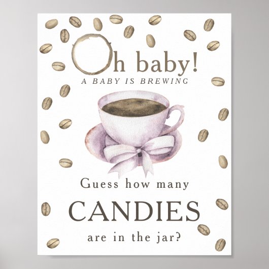 コーヒーの醸造 – 瓶の中にキャンディーの数 ポスター (正面)