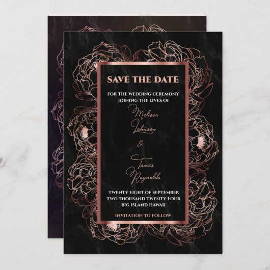 コーヒーの金ゴールドの王室のレガリアの日付を保存 セーブザデート (正面/裏面)