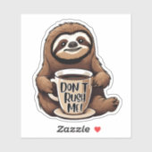 コーヒーの防水と私のかわいいナマケモノを急がないの シール (シート)