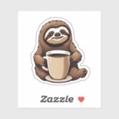 コーヒーの防水仕様でかわいいナマケモノ シール (シート)