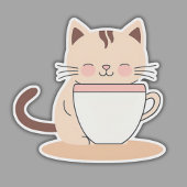 コーヒーの防水入り猫 シール