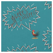 コーヒーの雄鶏 ファブリック (クローズアップ)