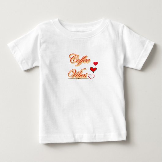 "コーヒーの雰囲気:テキストのやすらぎ" ベビーTシャツ (正面)