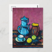 コーヒーの食器とリンゴ | アレクサンダー・カノルド ポストカード (正面/裏面)