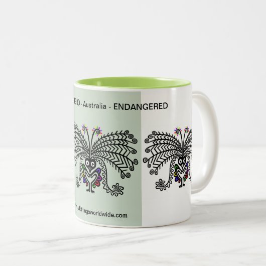 コーヒーの飲み込みクール- LyreBIRD – オーストラリア – 自然 ツートーンマグカップ (正面右)
