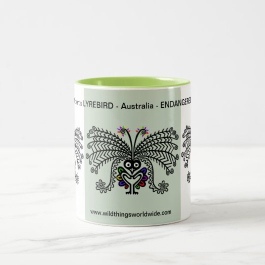 コーヒーの飲み込みクール- LyreBIRD – オーストラリア – 自然 ツートーンマグカップ (中央)