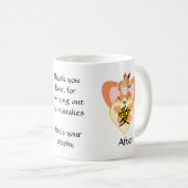 コーヒーの飲み込み前と飲み込み後の朝メイクミス コーヒーマグカップ (正面右)