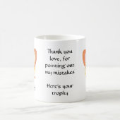 コーヒーの飲み込み前と飲み込み後の朝メイクミス コーヒーマグカップ (中央)