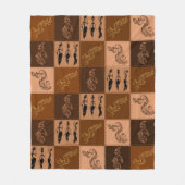 コーヒーの香り。パッチワーク。 フリースブランケット (正面)