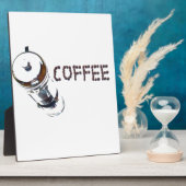 コーヒーの魔法お楽しみください、'朝一番に'、' フォトプラーク (側面)