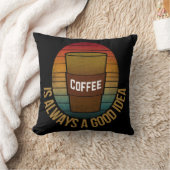 コーヒーはいつだって素敵なアイデア クッション (ブランケット)