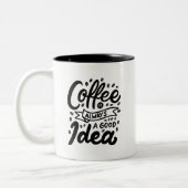 コーヒーはいつだって素敵なアイデア ツートーンマグカップ (左)