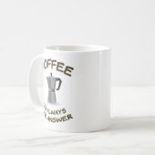 コーヒーはいつも答えだ コーヒーマグカップ (正面左)