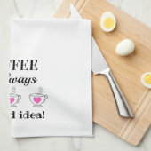 コーヒーはいつも良いアイディア!キッチンタオル キッチンタオル (四つ折り)