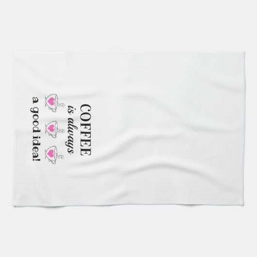 コーヒーはいつも良いアイディア!キッチンタオル キッチンタオル (横)