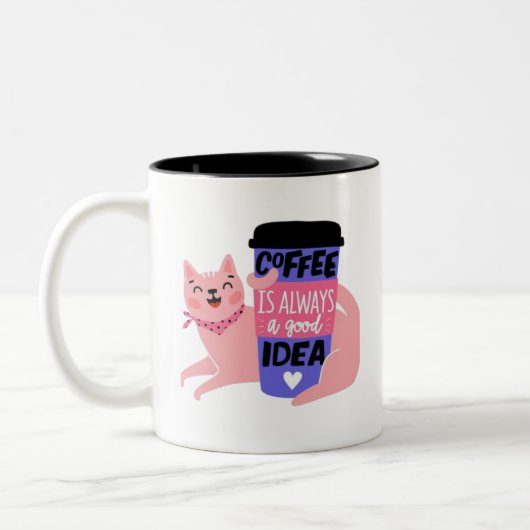 コーヒーはいつも良いアイディア ツートーンマグカップ (左)