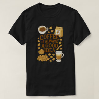 コーヒーはいつも良いアイディア Tシャツ