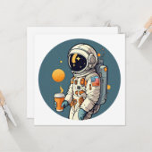 コーヒーはこの世のものとは思えない宇宙飛行士宇宙旅行 カード (正面/裏面インサイチュ)